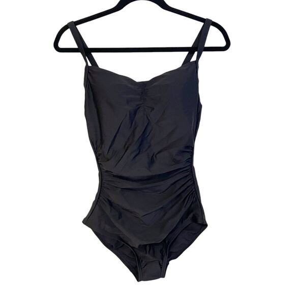 Lands’ End Black Tummy and Back Control One Piece Swimsuit NWT Size Small - Picture 2 of 11